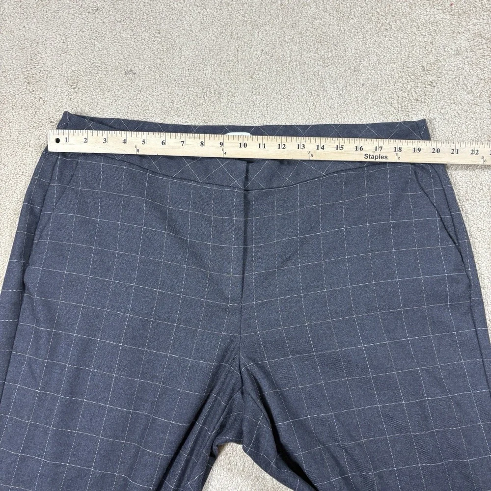 J. Jill Women's Size 20 Straight Gray Plaid Ponte Full Leg Pull On Pants